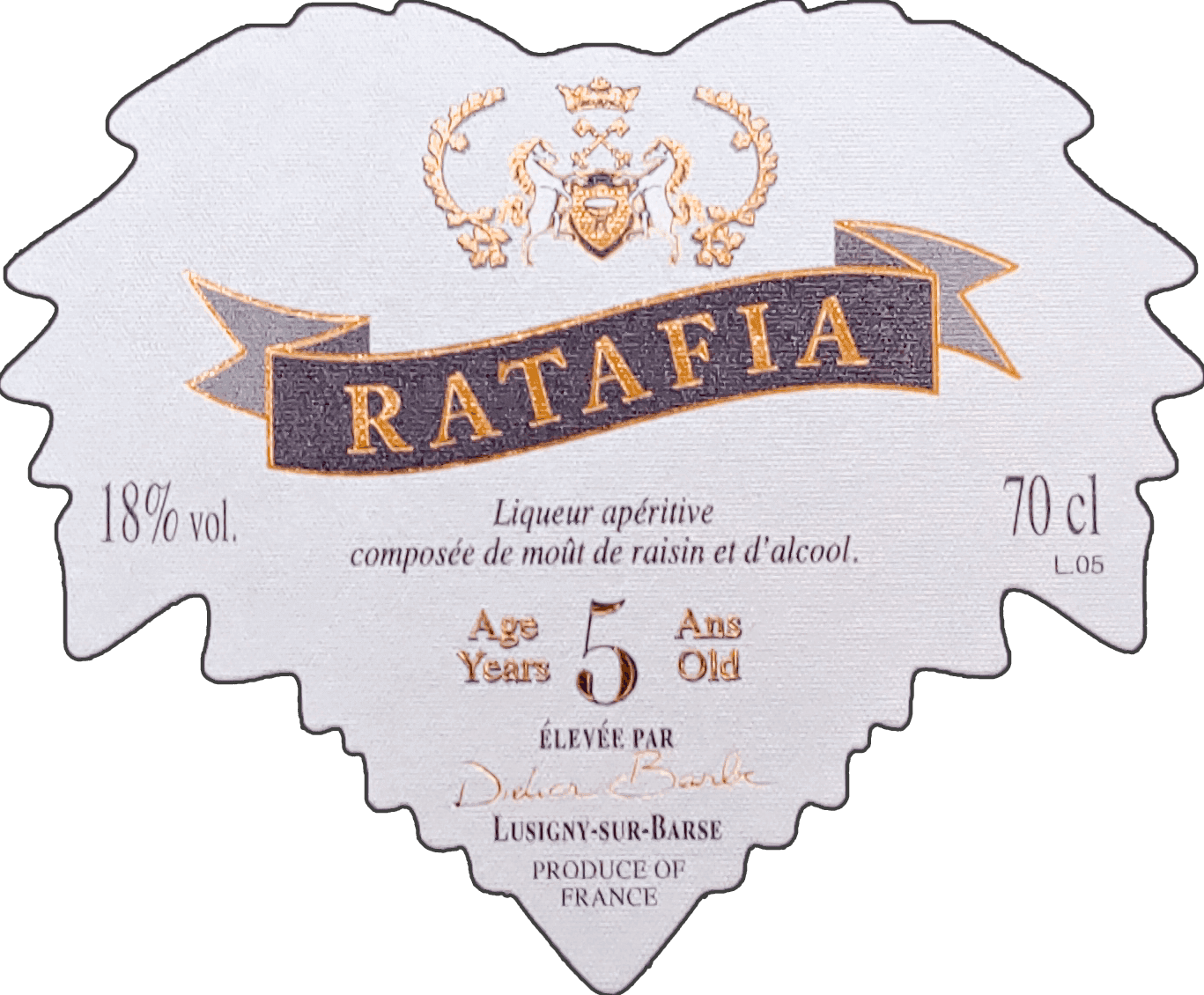 etiquette de vieux ratafia